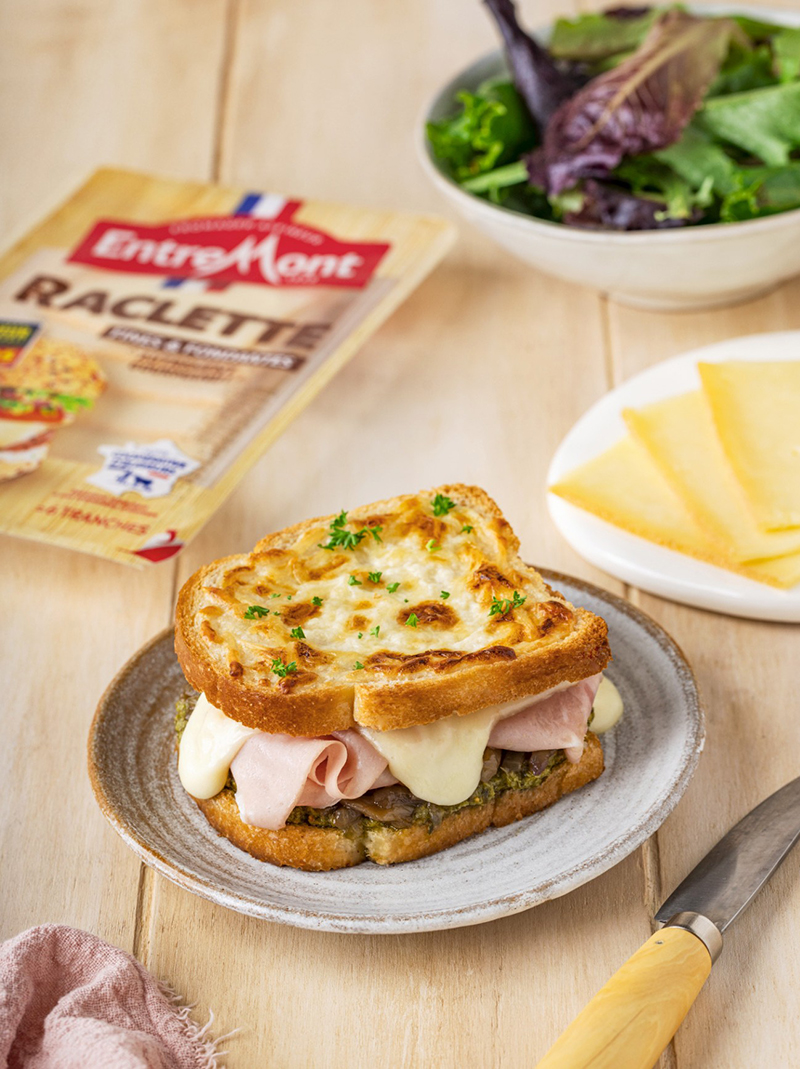 Croque Raclette mortadelle fromage à Raclette Entremont