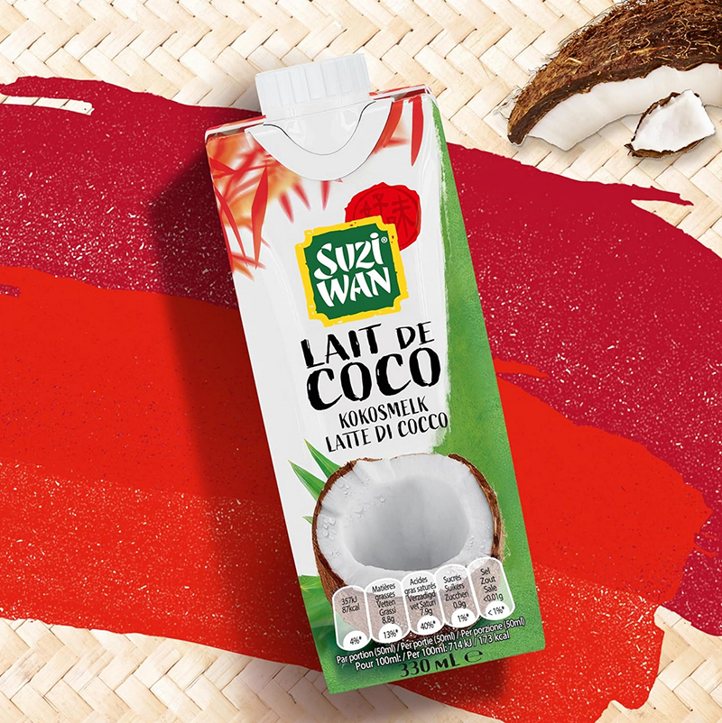 Lait de coco refermable
