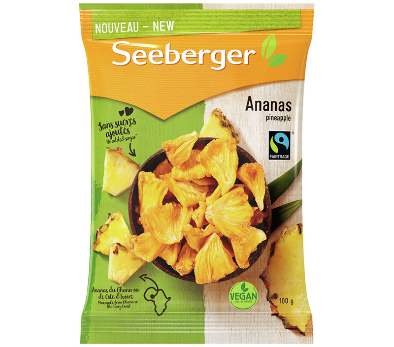 Seeberger Ananas séché sans sucre ajouté 