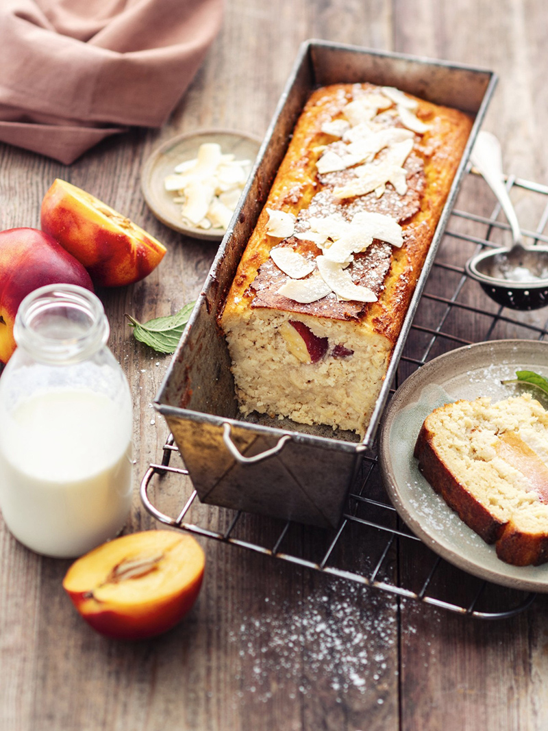 Cake sans farine, amande nectarines
