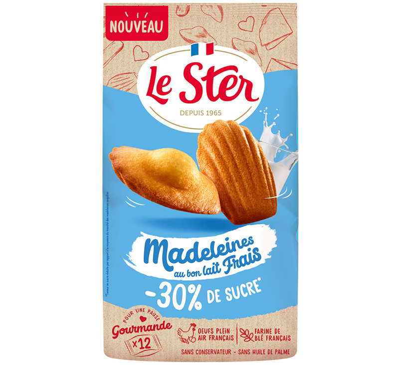Madeleines au bon lait frais -30% de sucre