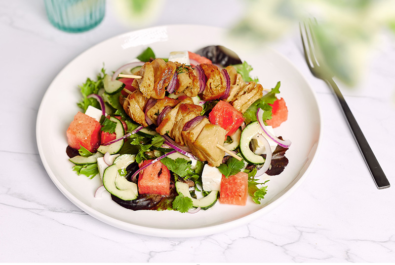 Brochettes végétales salade d’été