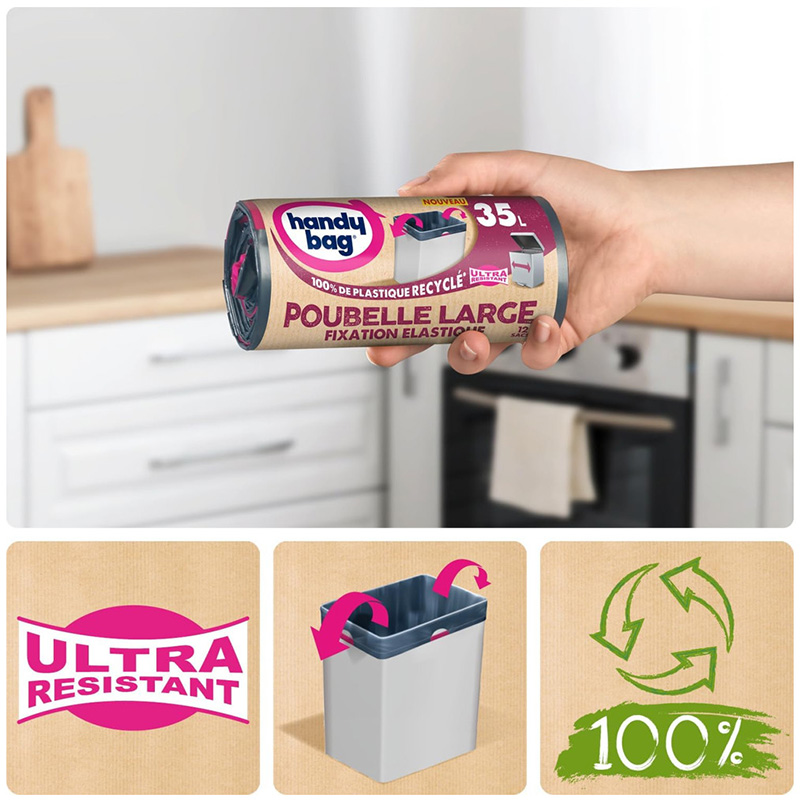 Handy Bag® sac fixation élastique poubelles larges