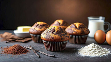 Muffins marbrés chocolat vanille
