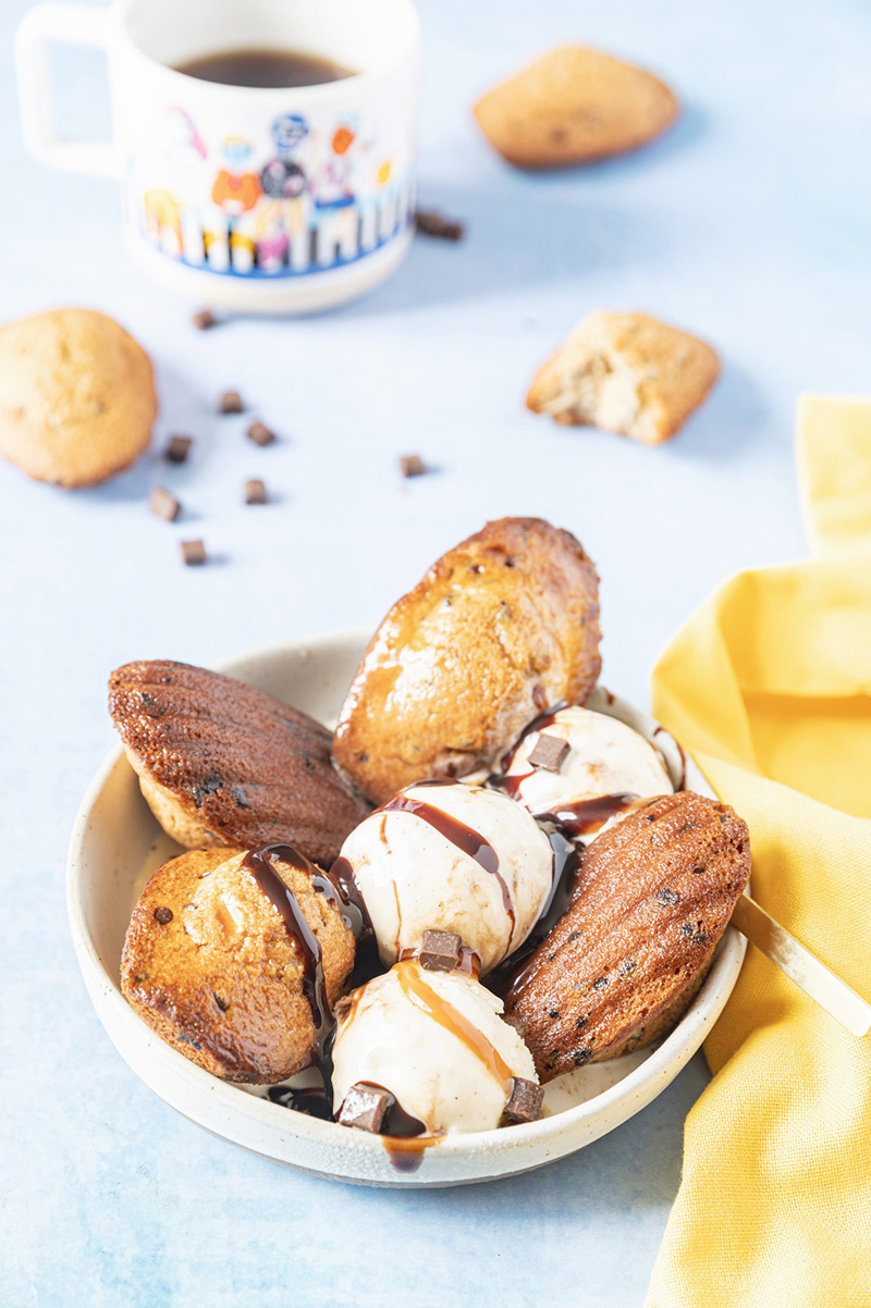 Profiteroles express madeleines chocolat caramel beurre salé