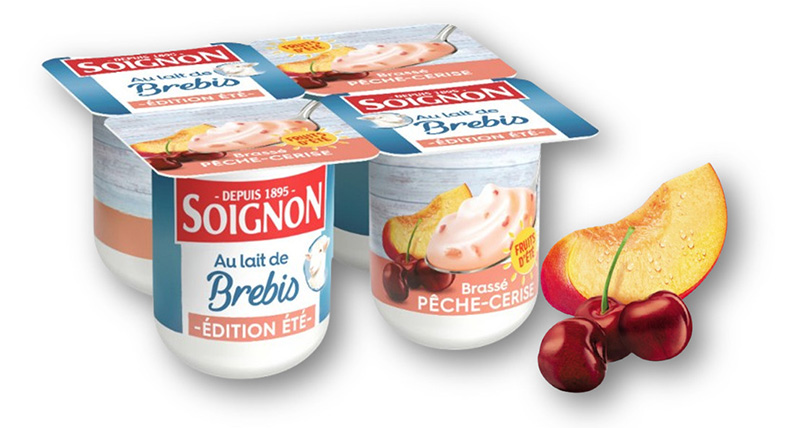 Yaourt brassé Pêche-Cerise au lait de brebis