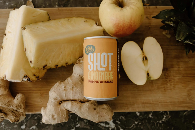 Shot gingembre pomme-ananas