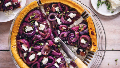 Tarte oignons rouges