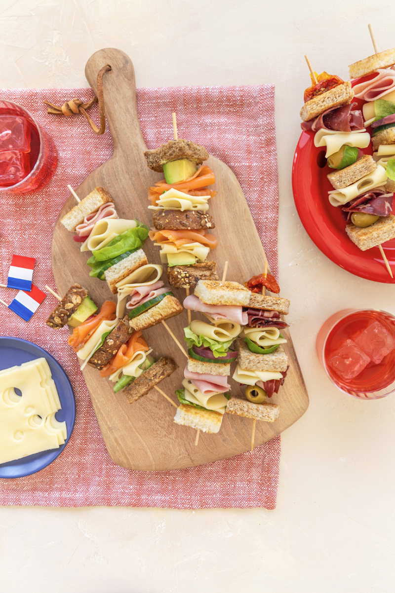 Brochettes apéro tranches Dégustation Entremont