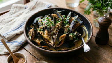 Moules moutarde lait de coco