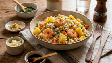 Riz exotique crevettes et ananas