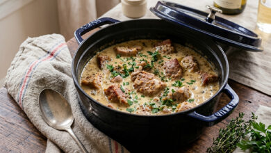 Sauté de porc crème moutarde à l’ancienne