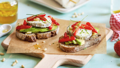Tartine Sainte-Maure de Touraine AOP, fraises