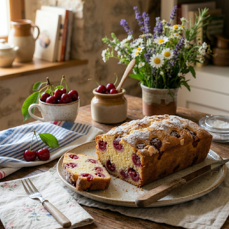 Cake cerises et amandes