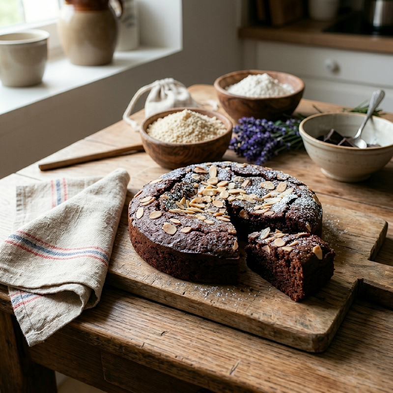 Gâteau moelleux chocolat et amandes