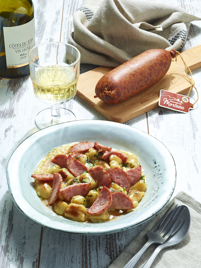Gnocchis Saucisse de Morteau IGP, Comté AOP vin jaune