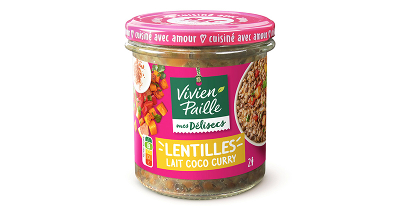 Lentilles lait coco curry