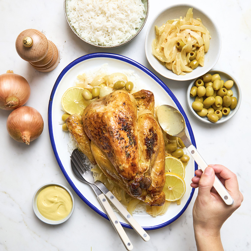 Pintade Française sauce moutarde riz