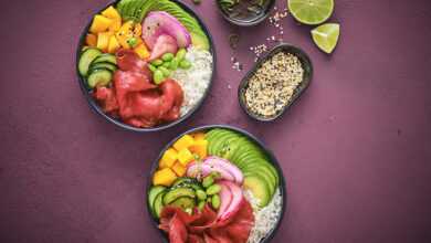 Poké bowl gravlax de bœuf