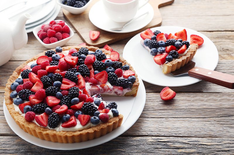 Tarte fruits rouges & crème légère fromage blanc