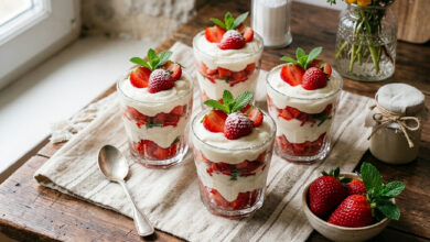 Verrines gourmandes fraises-mascarpone