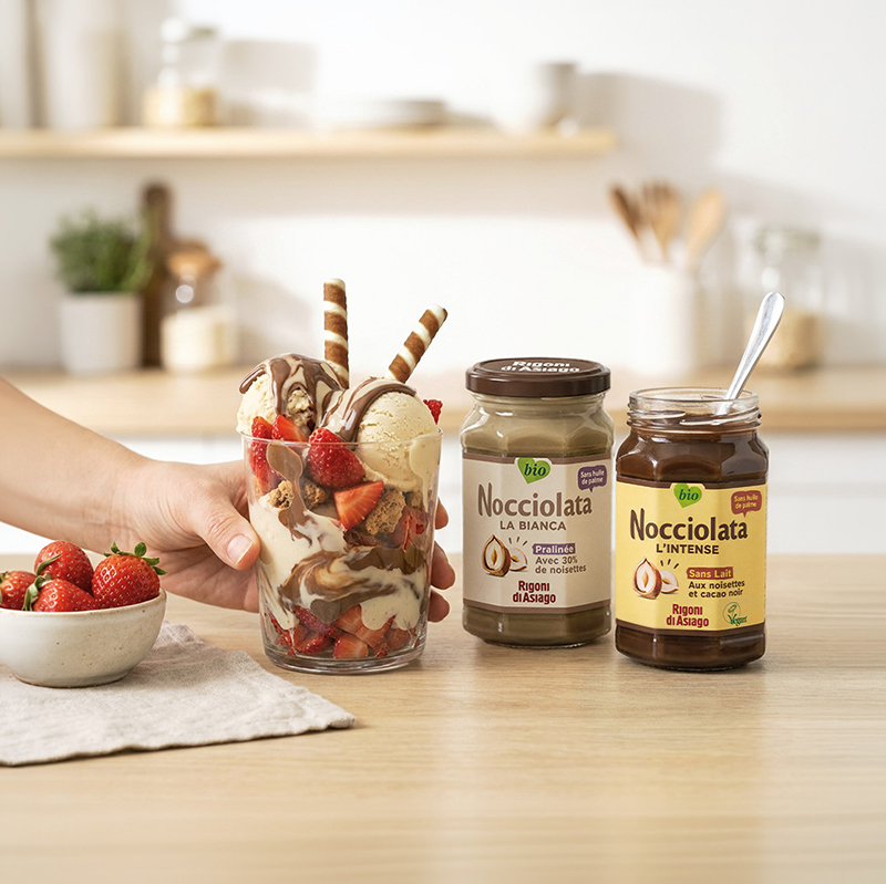 Cornet fraise façon Nocciolata Bianca & Intense