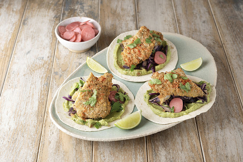 Fish tacos limande panée