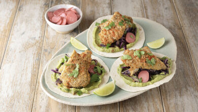 Fish tacos limande panée