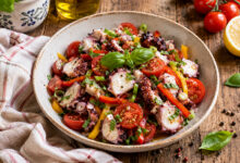 Salade de poulpe tomates cerises