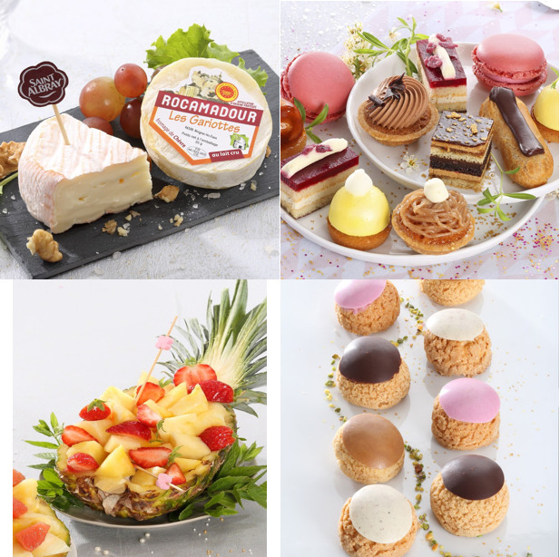 Petits fromages gourmands, assortiment de mini choux, les classiques de la pâtisserie française, ananas surprise fraise 